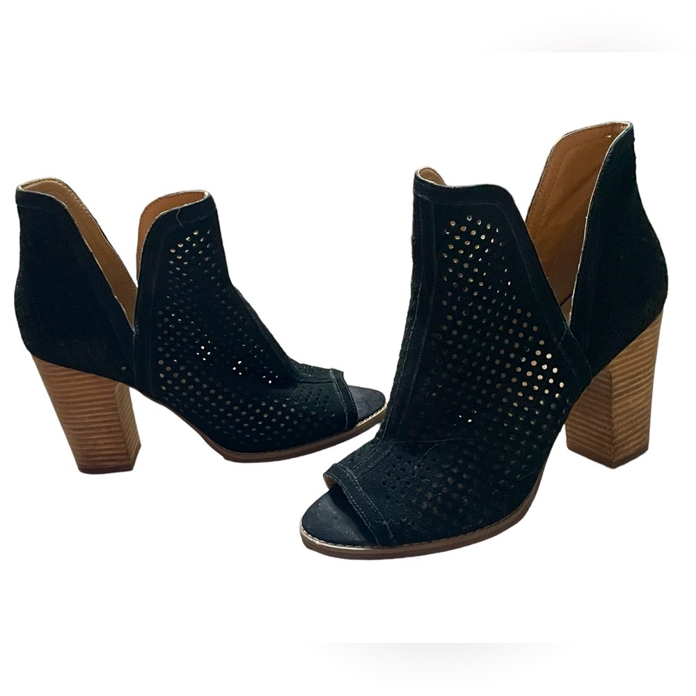 Lucky Brand Open Toe Suede Bootie